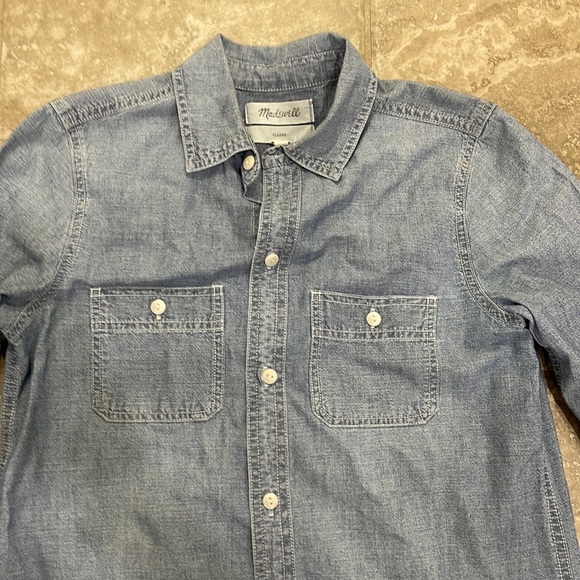 Madewell Chambray Classic Ex-Boyfriend Shirt in Mazzy Wash Size‎ XXS - Picture 5 of 12